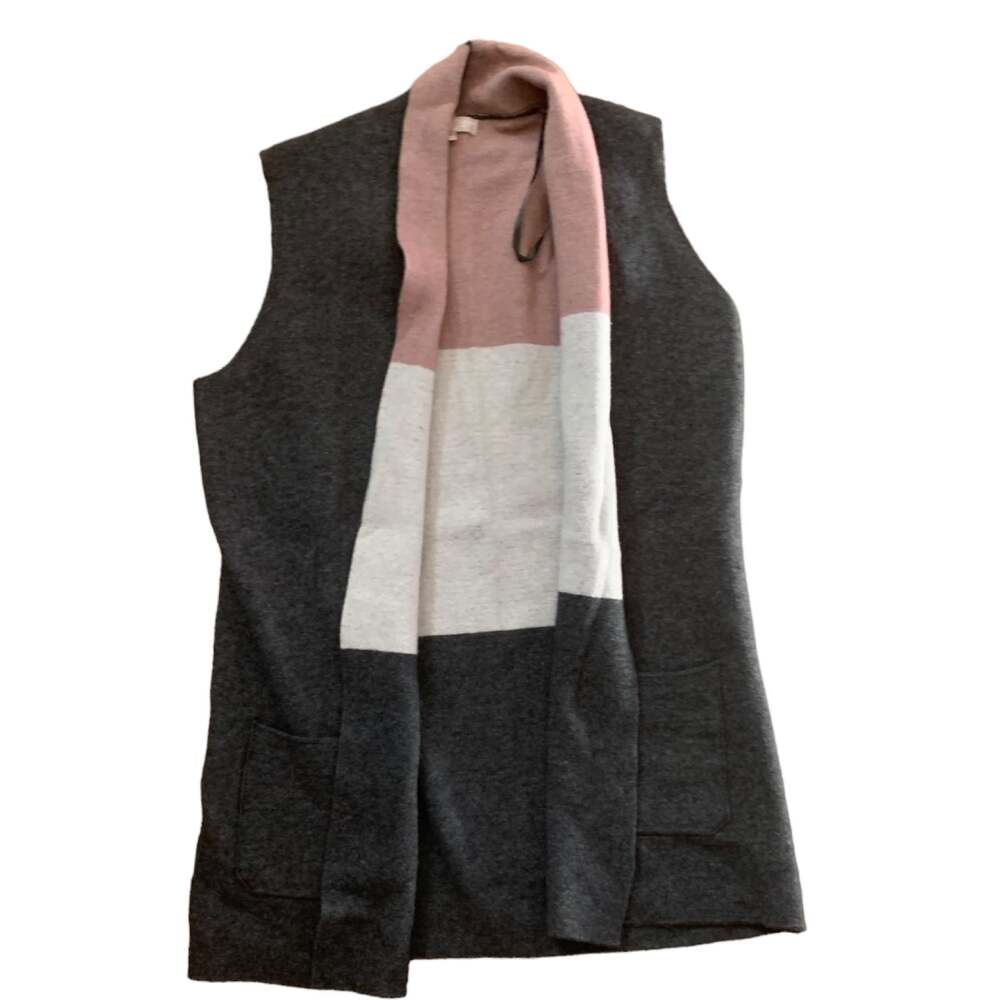 Benedetta B. Cashmere wool open front gray vest womens size medium